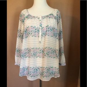 Lauren Conrad semi sheer 3/4 sleeve shirt